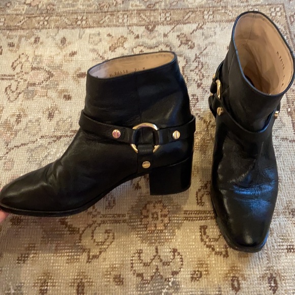 Stuart Weitzman Expert leather buckle moto boots - Picture 4 of 10